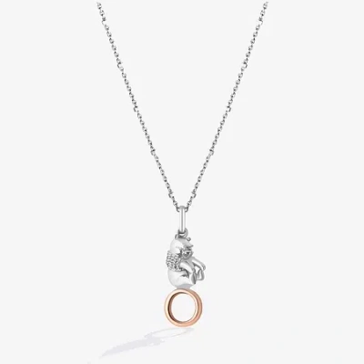 Wonder Fine Jewelry Disney Jewels Collection Initial "a" Womens Diamond Accent Natural White Diamond 14k Rose Gold Over  In Orange