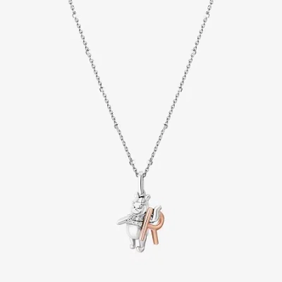 Wonder Fine Jewelry Disney Jewels Collection Initial "a" Womens Diamond Accent Natural White Diamond 14k Rose Gold Over  In Red