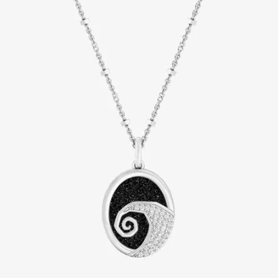 Wonder Fine Jewelry Disney Jewels Collection Nightmare Before Christmas Womens 1/10 Ct. T.w. Genuine Black Drusy Sterlin In Metallic