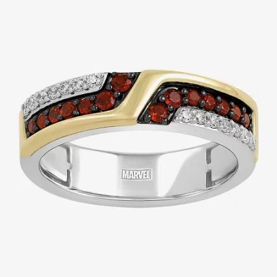 Wonder Fine Jewelry Infinity Star Lab Grown Diamonds Womens 1/6 Ct. T.w. Genuine Red Garnet 14k Two Tone Gold Avengers I In Transparent