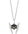 Wonder Fine Jewelry Marvel  Black Diamond (1/6 Ct. T.w.) & White Diamond (1/10 Ct. T.w.) Thor Helmet In Sterling Silver  Gold-plate