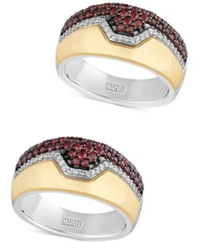 WONDER FINE JEWELRY MARVEL WONDER FINE JEWELRY MENS WOMEN GARNET IRONMAN RING IN STERLING SILVER GOLD PLATE