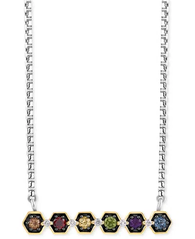 Wonder Fine Jewelry Marvel  Multi-gemstone (1/2 Ct. T.w.) & Diamond (1/20 Ct. T.w.) Infinity Stone Av In Gold Over