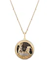 WONDER FINE JEWELRY MULTICOLOR DIAMOND LADY & THE TRAMP 18" PENDANT NECKLACE (1/8 CT. T.W.) IN GOLD-PLATED STERLING SILV