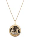 Wonder Fine Jewelry Disney  Multicolor Diamond Lady & The Tramp 18" Pendant Necklace (1/8 Ct. T.w.) I In Gold-plated Sterling Silver