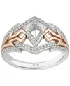Wonder Fine Jewelry Star Wars  Diamond Ahsoka Star Wars Ring (1/4 Ct. T.w.) In Sterling Silver & Rose In Sterling Silver  Rose Gold-plate