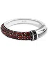 Wonder Fine Jewelry Star Wars  Garnet (1 Ct. T.w.) & Black Diamond (1/20 Ct. T.w.) Darth Vader Lights In Sterling Silver