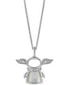 Wonder Fine Jewelry Star Wars  Mother Of Pearl & Diamond (1-1/10 Ct. T.w.) Grogu 18" Pendant Necklace In Metallic