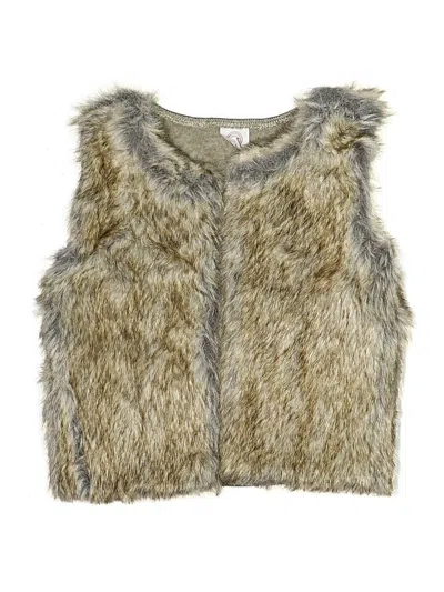 Pre-owned Wonder Nation Kids' Faux Fur Vest In Gold
