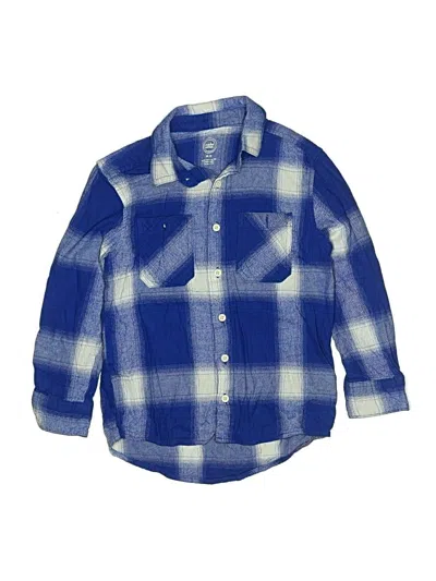 Pre-owned Wonder Nation Kids' Long Sleeve Button Down Shirt In Blue