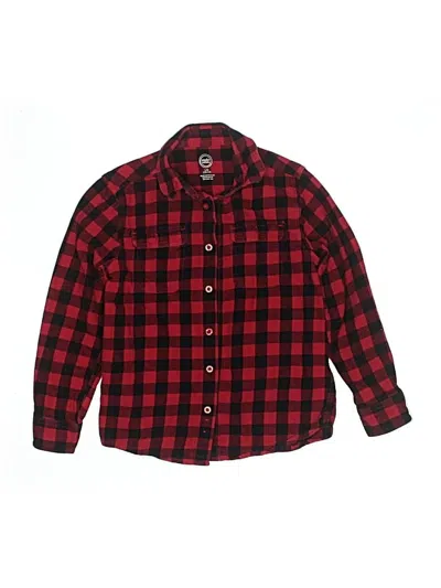 Pre-owned Wonder Nation Kids' Long Sleeve Button Down Shirt In Red