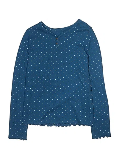 Pre-owned Wonder Nation Kids' Long Sleeve Henley Shirt In Blue