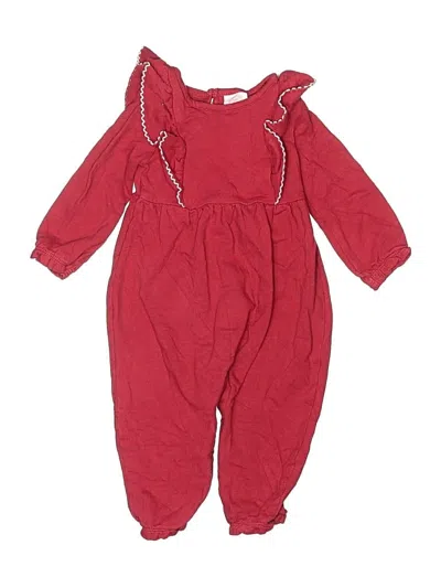 Pre-owned Wonder Nation Babies' Long Sleeve Onesie In Red