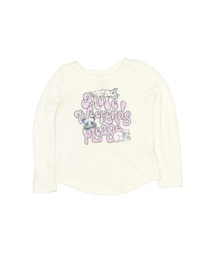 Pre-owned Wonder Nation Kids' Long Sleeve T-shirt In White