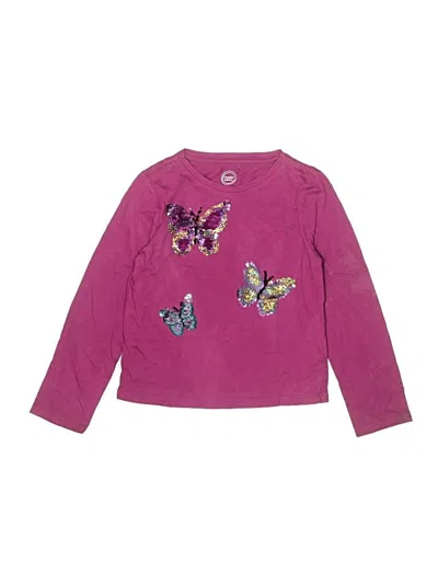 Pre-owned Wonder Nation Kids' Long Sleeve Top Pink Crew Neck Tops