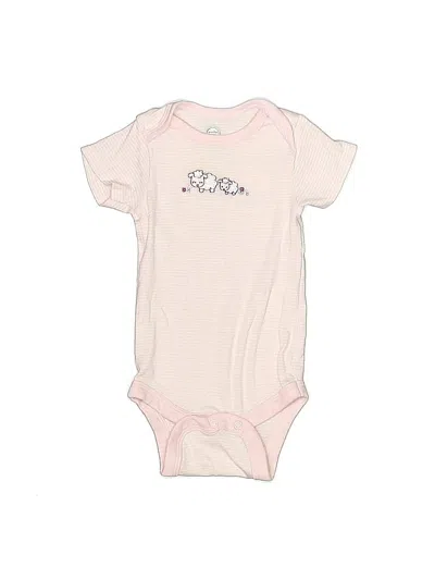 Pre-owned Wonder Nation Babies' Short Sleeve Onesie In Pink