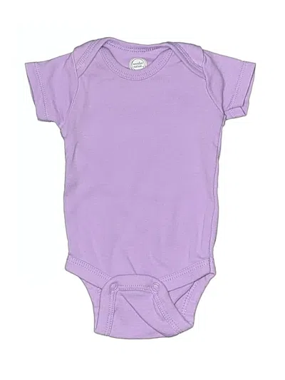 Pre-owned Wonder Nation Babies' Short Sleeve Onesie In Purple