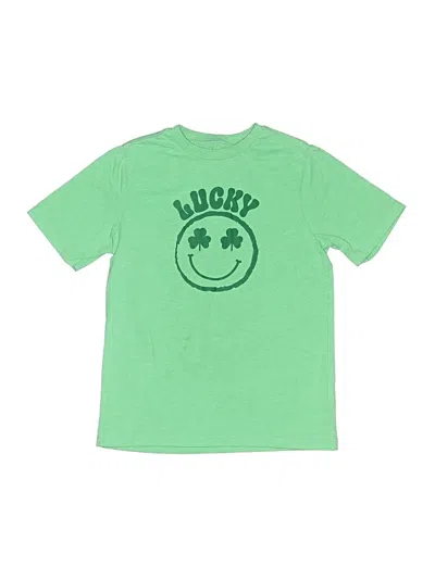 Pre-owned Wonder Nation Kids' Short Sleeve Top Green Crew Neck Tops