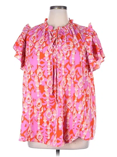 Pre-owned Wonder Short Sleeve Blouse In Pink