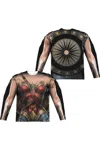 Wonder Woman Movie Wonder Uniform (front/back Print) Long Sleeve Adult Poly Crew Tee / T-shirt In Black