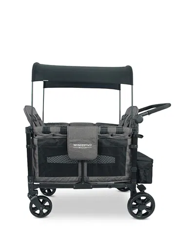 Wonderfold W4 Elite Quad Stroller Wagon In Charcoal Gray