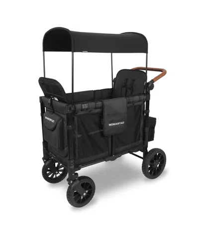 Wonderfold Wagon Babies' Infant W2 Luxe Double Stroller Wagon 2-seater In Black