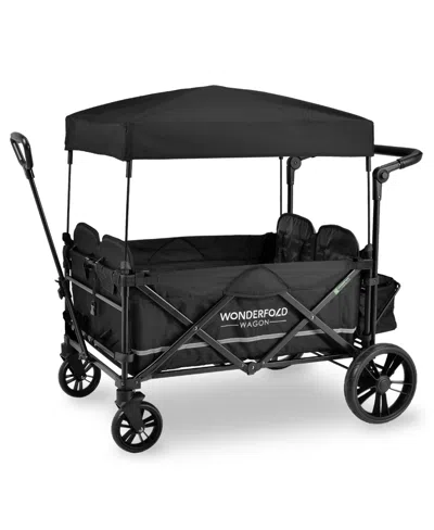 Wonderfold Wagon Babies' X4 Push And Pull Quad Stroller Wagon In Pitch Black