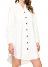 Wonderful & Young Frayed Button Down Mini Dress In White In White