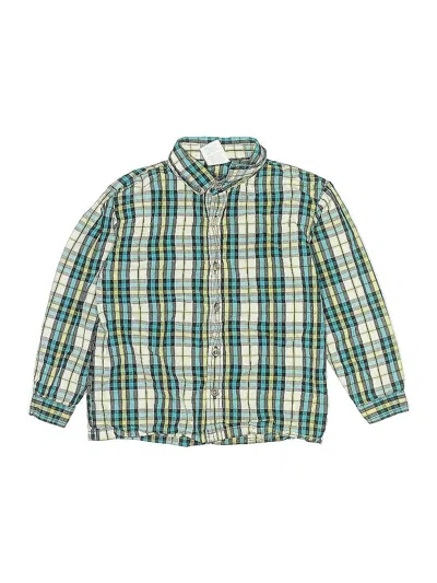 Pre-owned Wonderkids Kids' Long Sleeve Button Down Shirt In Green