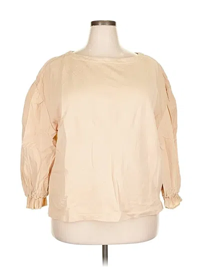 Pre-owned Wonderly 3/4 Sleeve Blouse In Brown