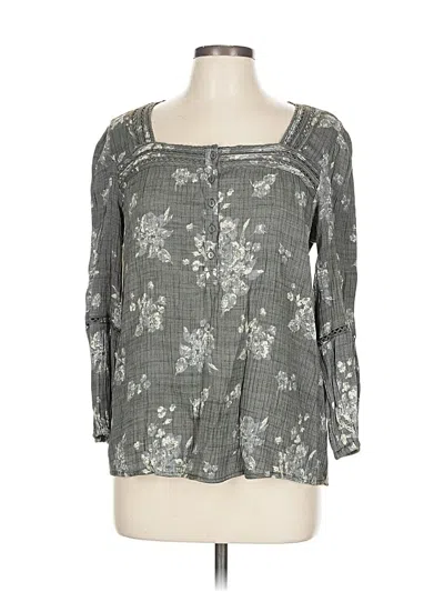 Pre-owned Wonderly 3/4 Sleeve Blouse In Gray