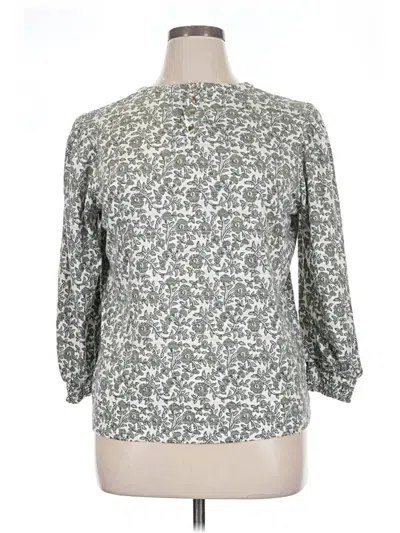 Pre-owned Wonderly 3/4 Sleeve Blouse In Gray