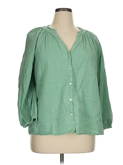 Pre-owned Wonderly 3/4 Sleeve Blouse In Green