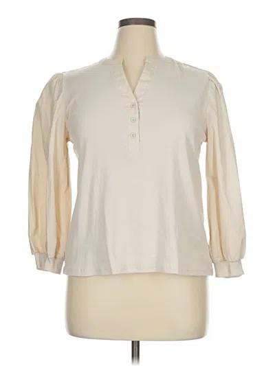 Pre-owned Wonderly 3/4 Sleeve Blouse In Ivory