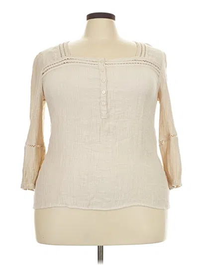 Pre-owned Wonderly 3/4 Sleeve Blouse In Ivory