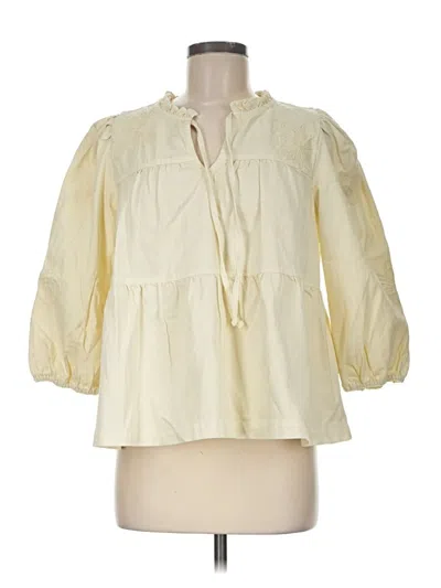 Pre-owned Wonderly 3/4 Sleeve Blouse In Ivory