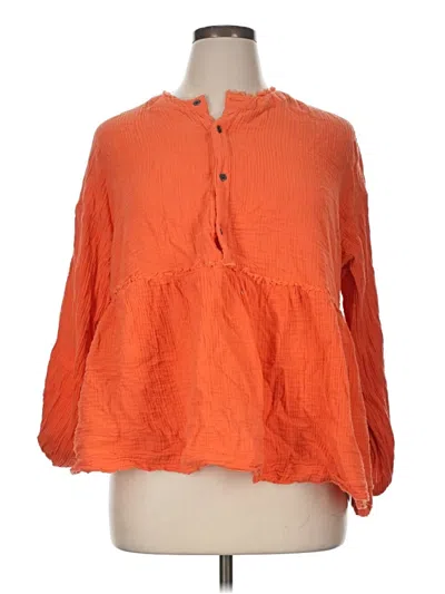 Pre-owned Wonderly 3/4 Sleeve Blouse In Orange