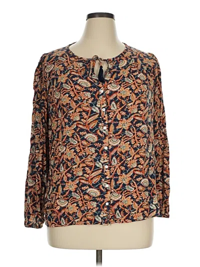 Pre-owned Wonderly 3/4 Sleeve Blouse In Orange
