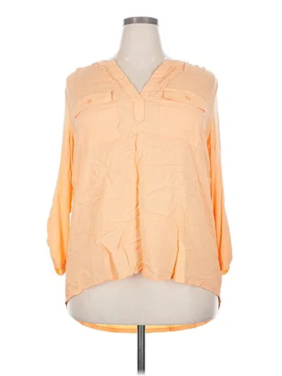 Pre-owned Wonderly 3/4 Sleeve Blouse In Orange