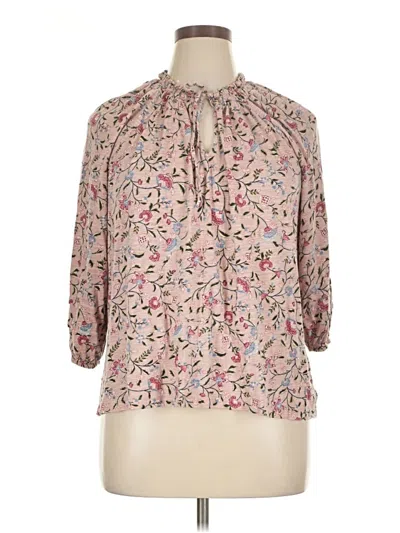 Pre-owned Wonderly 3/4 Sleeve Blouse In Pink