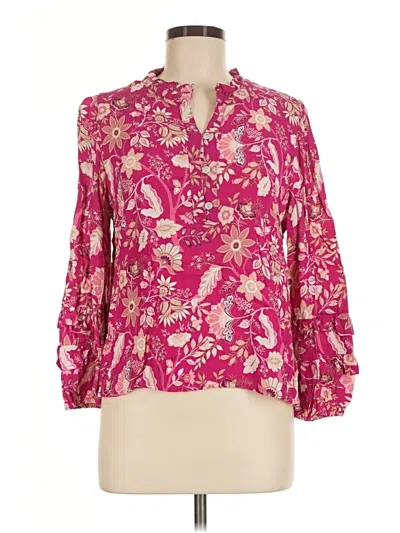 Pre-owned Wonderly 3/4 Sleeve Blouse In Pink