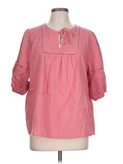 Pre-owned Wonderly 3/4 Sleeve Blouse In Pink