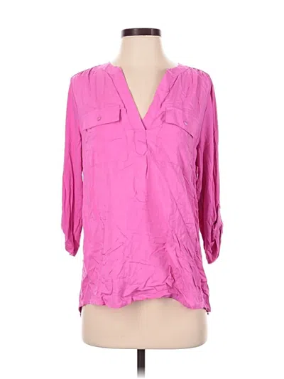 Pre-owned Wonderly 3/4 Sleeve Blouse In Pink