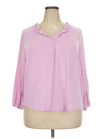 Pre-owned Wonderly 3/4 Sleeve Blouse In Pink