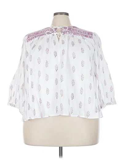 Pre-owned Wonderly 3/4 Sleeve Blouse In White