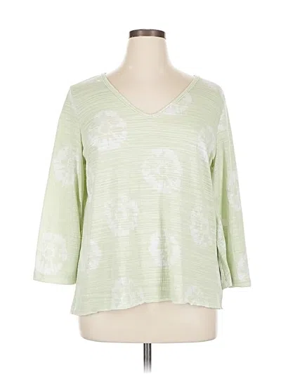 Pre-owned Wonderly 3/4 Sleeve T-shirt In Green