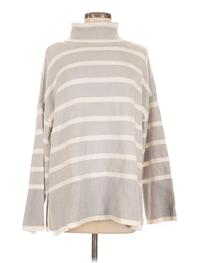 Pre-owned Wonderly 3/4 Sleeve Top Gray Turtleneck Tops