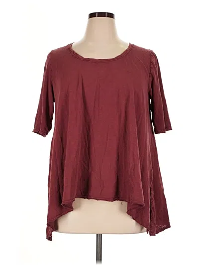 Pre-owned Wonderly 3/4 Sleeve T-shirt In Burgundy