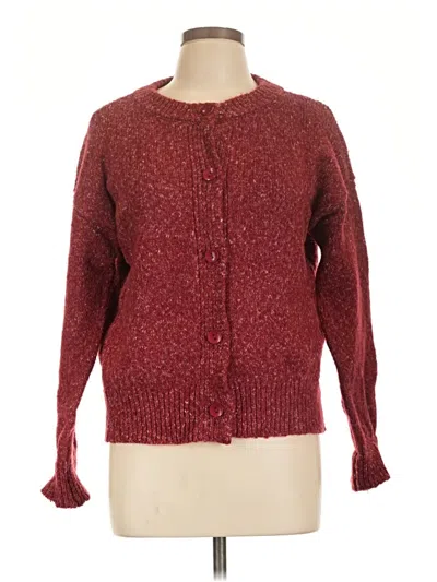 Pre-owned Wonderly Cardigan Sweater In Burgundy