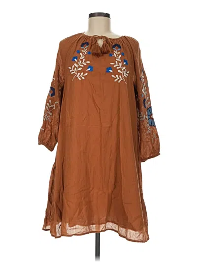Pre-owned Wonderly Casual Dress In Brown